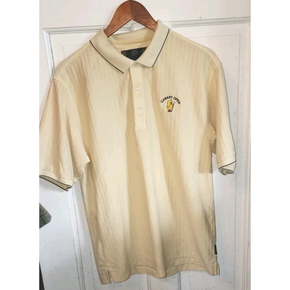 Nike Polo Shirt Mens Medium Dri-FIT Golf Vintage Canary Open Butter Yellow Rare